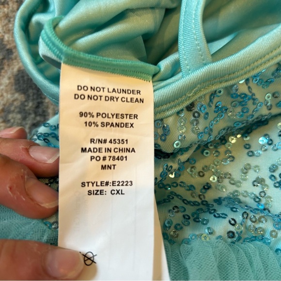 COPY - Curtain Call CXL light blue dance costume WORN ONCE - Picture 10 of 10